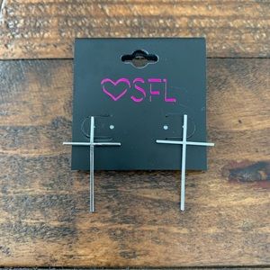 Silver Cross Earrings ❤️